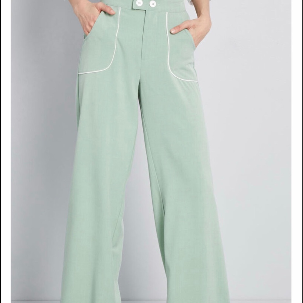 Mint green trousers